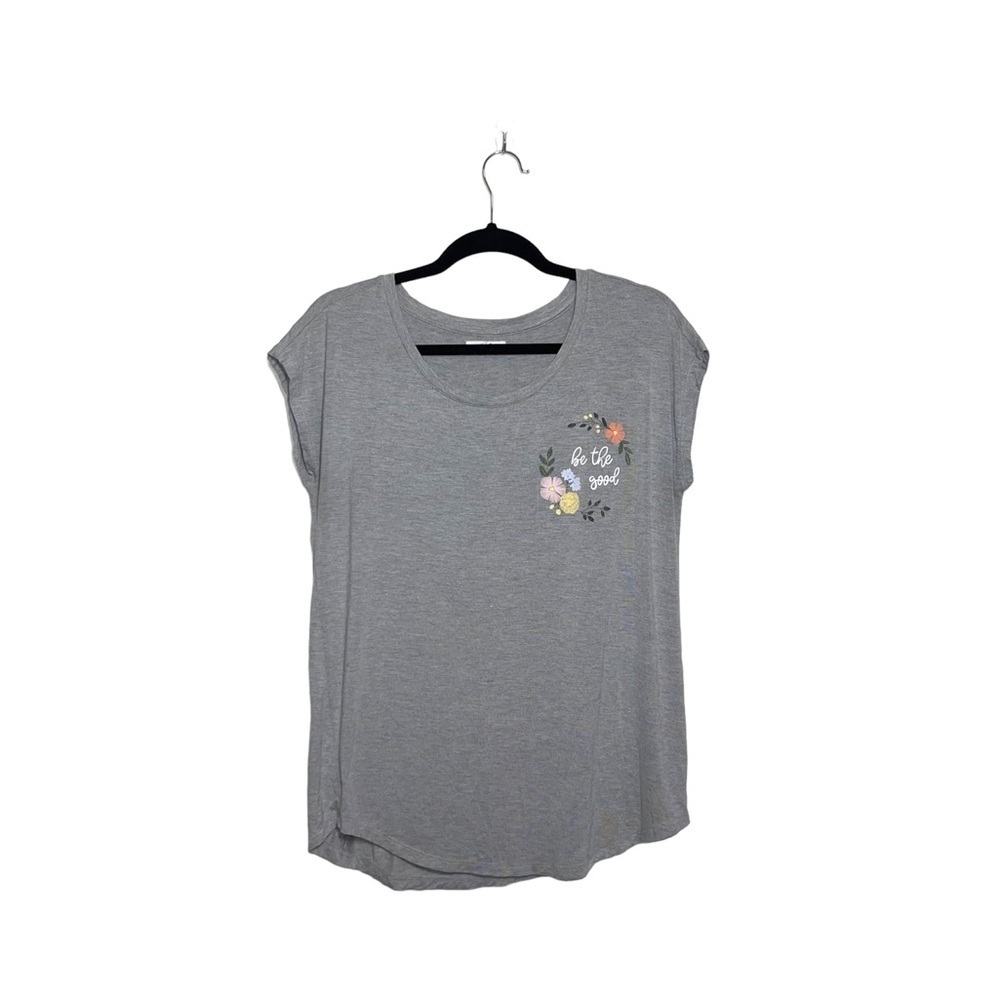 Maurices Heather Gray Be The Good Flower Graphic Tee Small Women’s
